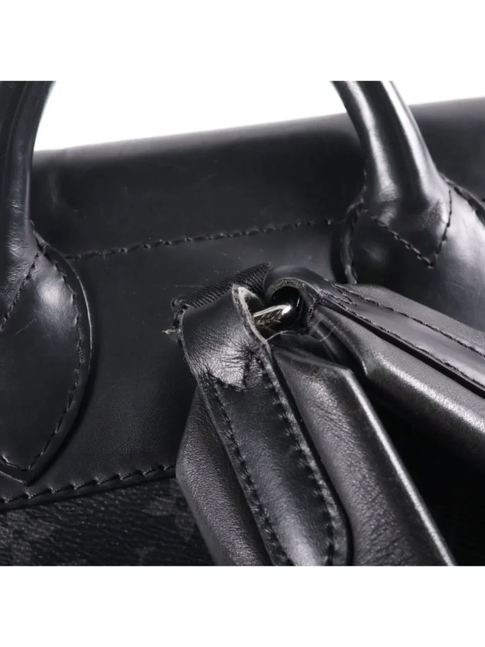 Louis Vuitton Monogram Eclipse Steamer Backpack Black Leather Silver